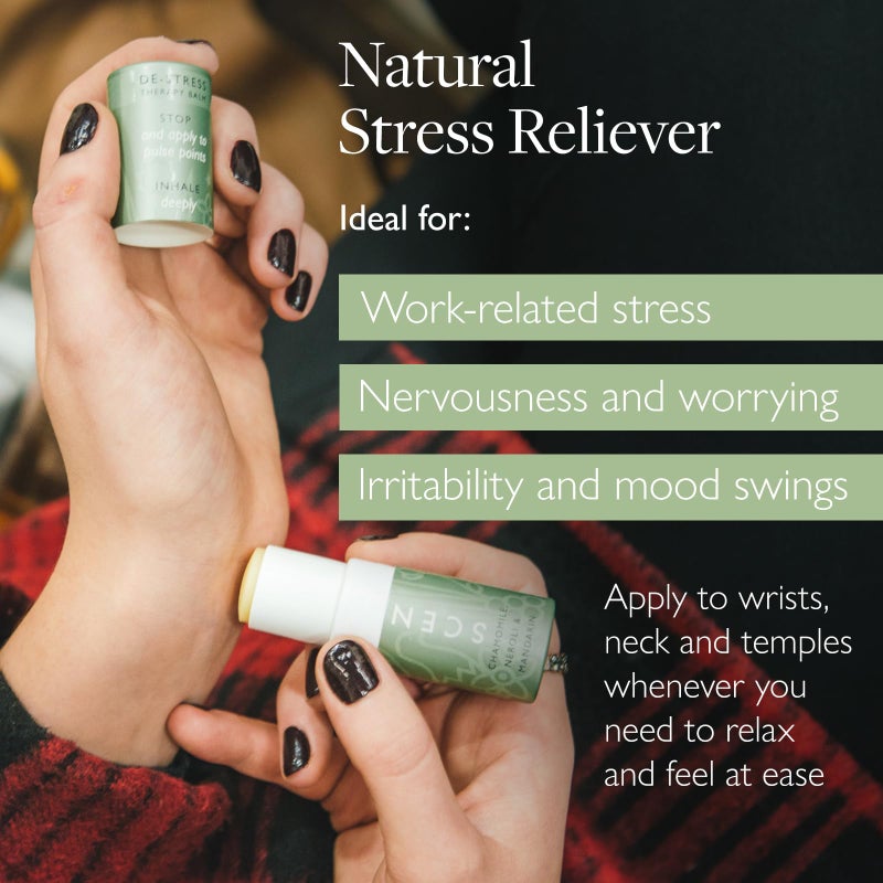 Scentered Aromatherapy Stress Relief Balm Stick - De Stress Essential Oil Roll On Calm Carry for Relaxation - Natural Stress Reliever - Chamomile, Cedarwood, Rosemary - Destress Gifts for Women - Image 4